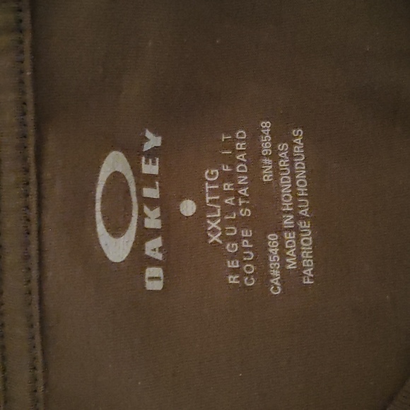 Oakley Men's Olive Green Tee with Orange Accent - Picture 2 of 3